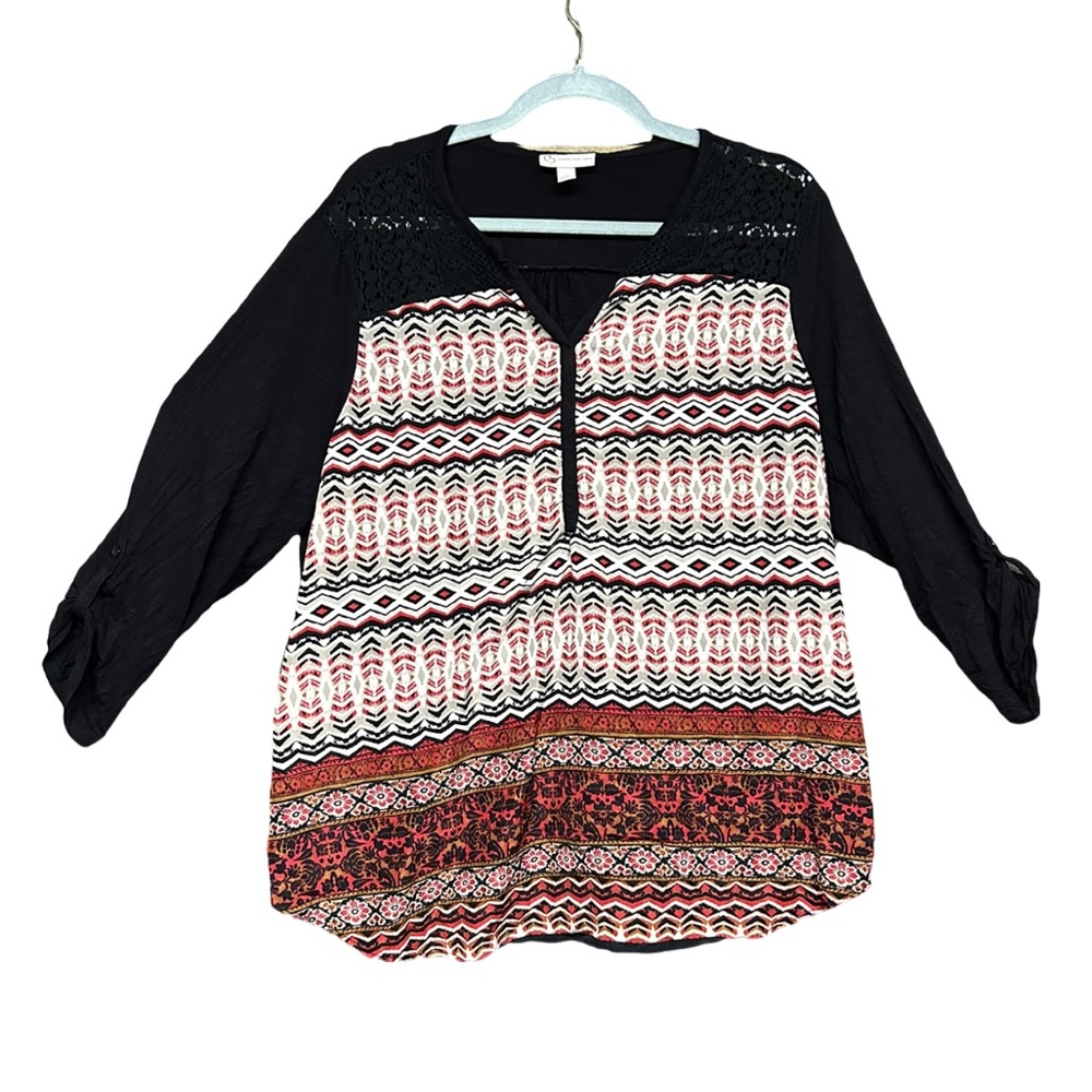 Black and Red Blouse by Dress Barn